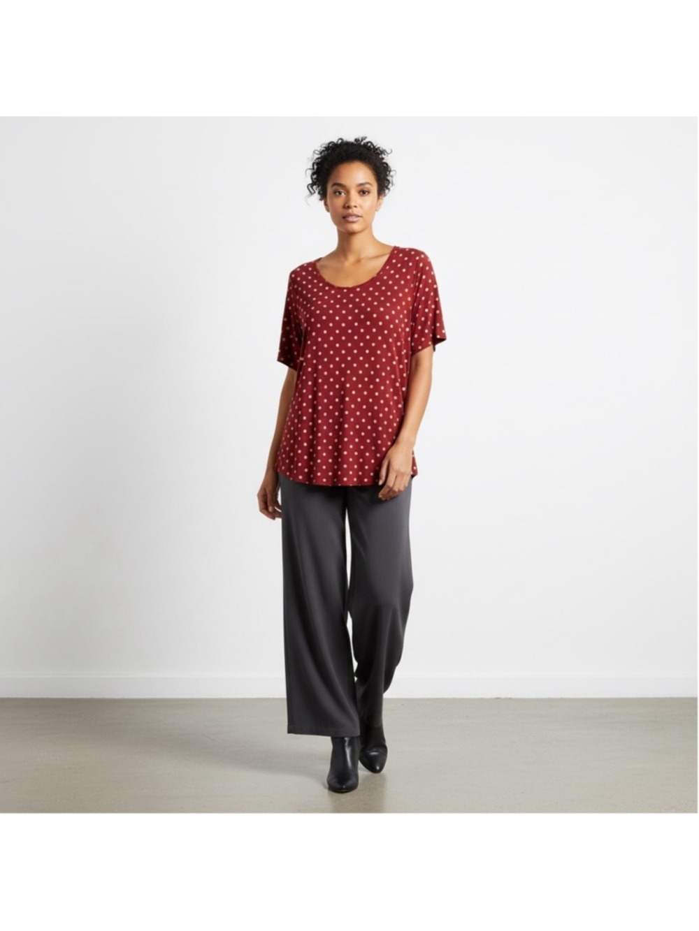 Pennington’s in every story red polkadot scoop neck tunic blouse size 3X